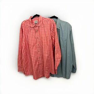 Lot Of 2 L.L. Bean XL Kennebunk Sport Button Down Dress Shirt 288292 503307
